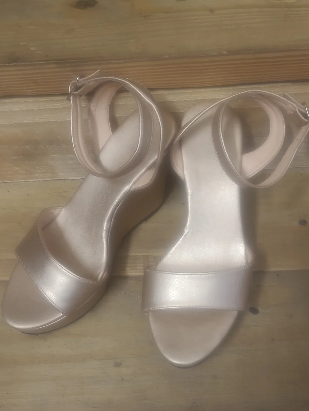 Gold Wedge Sandals, Size 8